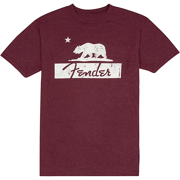 Fender Burgundy Bear Unisex T-Shirt Medium Burgundy