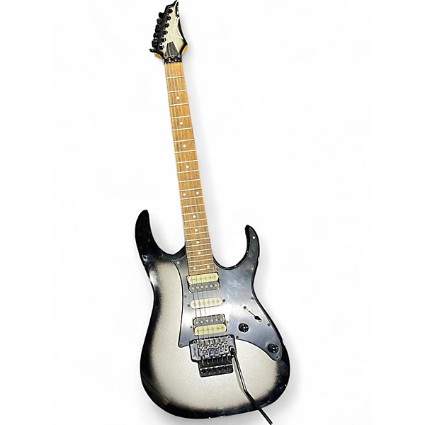 Used Ibanez RG450EX Black and Silver Solid Body Electric Guitar
