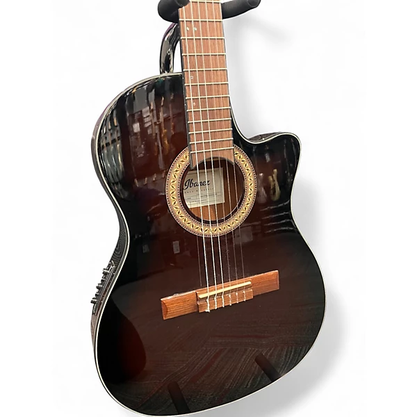 Used Ibanez GA35TCE Brown Sunburst Classical Acoustic Electric Guitar