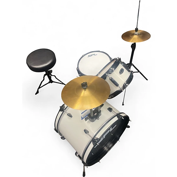 Used SPL 3 Piece LIL KICKER Alpine White Drum Kit 4 Used SPL 3 Piece LIL KICKER Alpine White Drum Kit