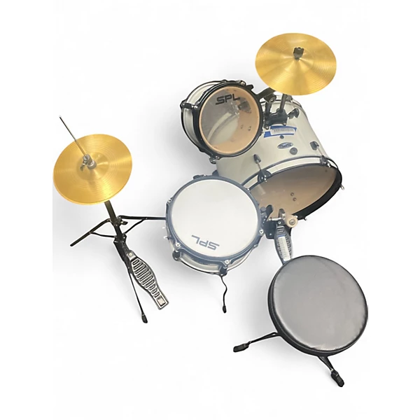 Used SPL 3 Piece LIL KICKER Alpine White Drum Kit 6 Used SPL 3 Piece LIL KICKER Alpine White Drum Kit