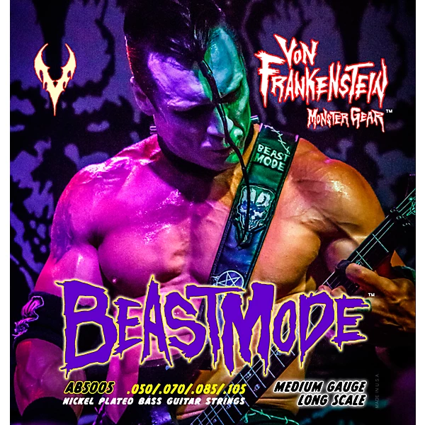 Von Frankenstein Monster Gear BeastMode Nickel Plated Bass Strings Medium (50-105)