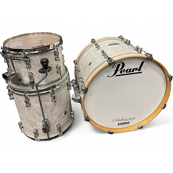 Used Pearl 3 Piece Reference Pure-Music City Custom Pearl White Drum Kit