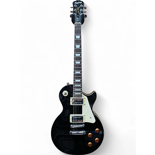 Used 2020 Epiphone Les Paul Standard Black and White Solid Body Electric Guitar
