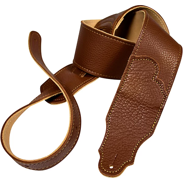 Franklin Strap 2.5 Original Natural Glove Leather Guitar Strap Caramel with Gold Stitching