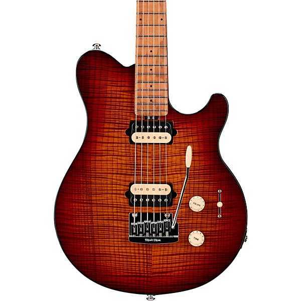 Ernie Ball Music Man Axis Super Sport Flame Top Electric Guitar Roasted Amber