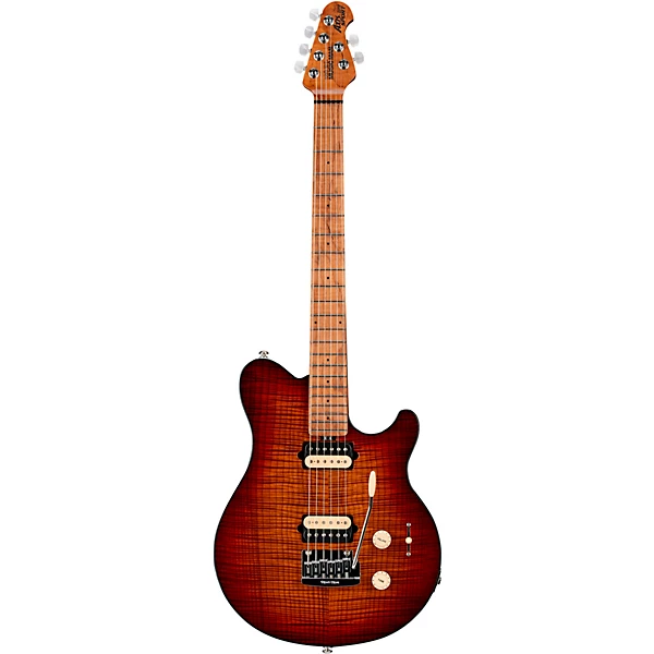 Ernie Ball Music Man Axis Super Sport Flame Top Electric Guitar Roasted Amber 6 Ernie Ball Music Man Axis Super Sport Flame Top Electric Guitar Roasted Amber